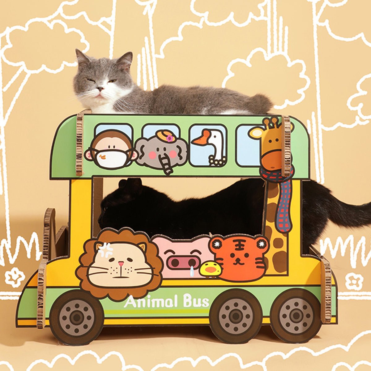Tiragraffi Autobus Verde per Gatti – Animal Bus ispirato a Totoro