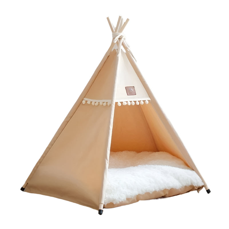 Cuccia Teepee in Lino per Gatti e Cani Piccoli – Con Cuscino Morbido