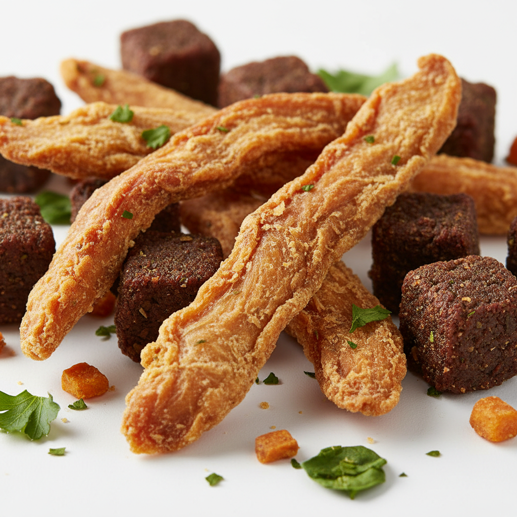 Dettaglio snack naturali pollo e manzo